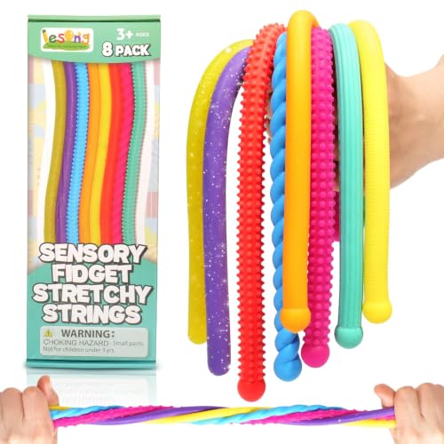 8-Pack Textured Stretchy Sensory Strings