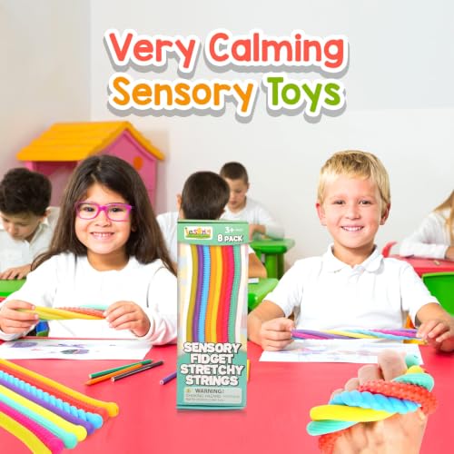 8-Pack Textured Stretchy Sensory Strings