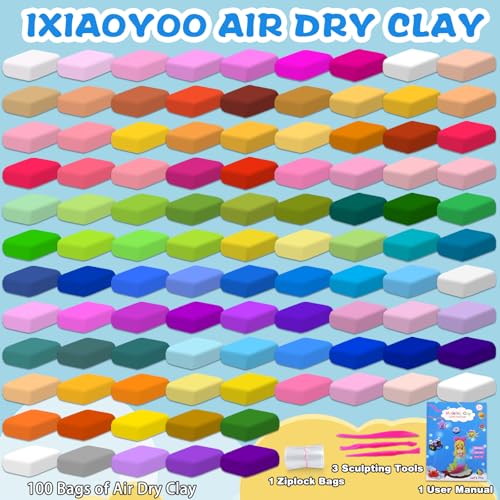 Ixiaoyoo 92-Pack Air-Dry Clay Kit