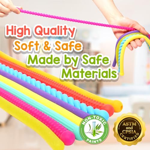 8-Pack Textured Stretchy Sensory Strings