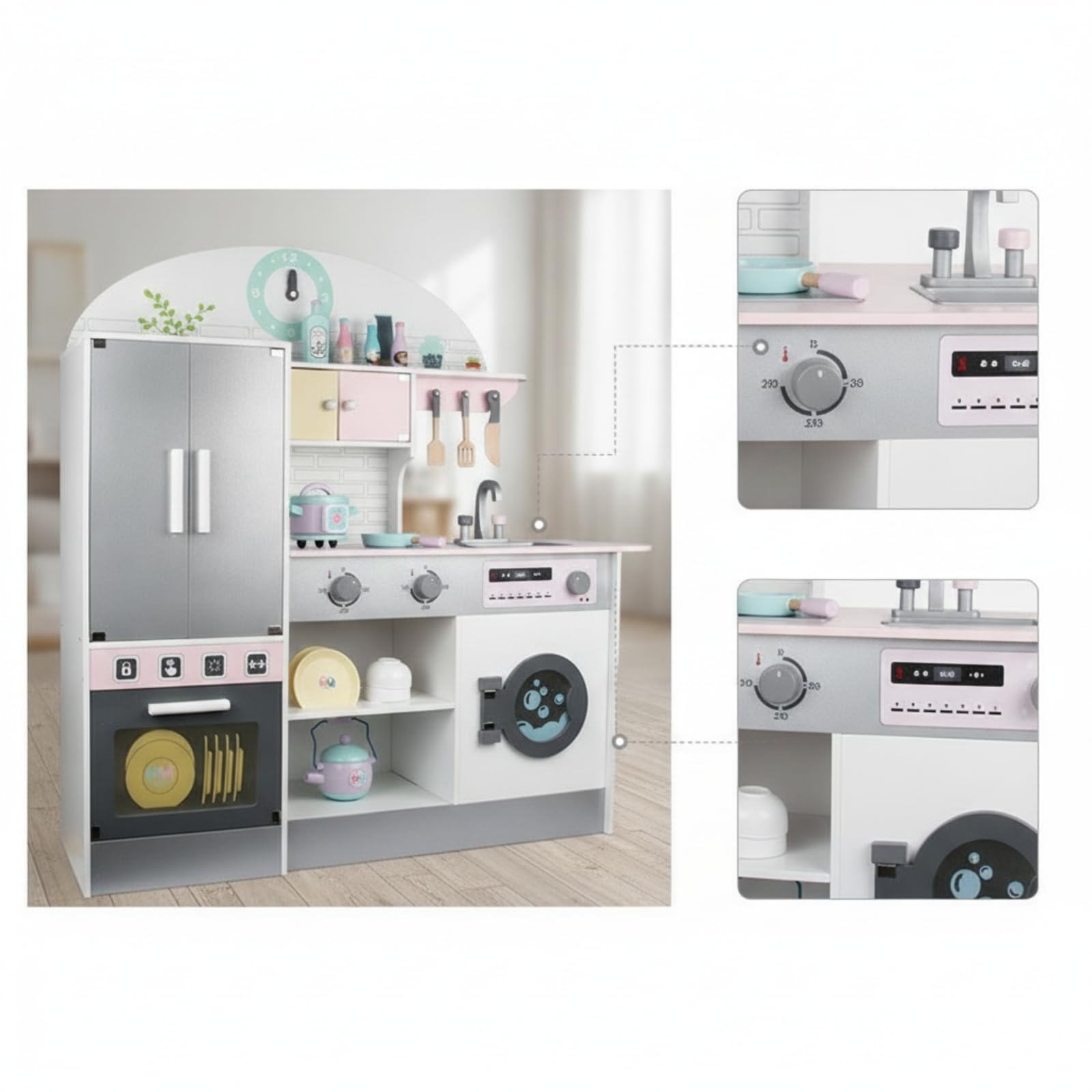 DuskHaven Wooden Pretend Play Kitchen