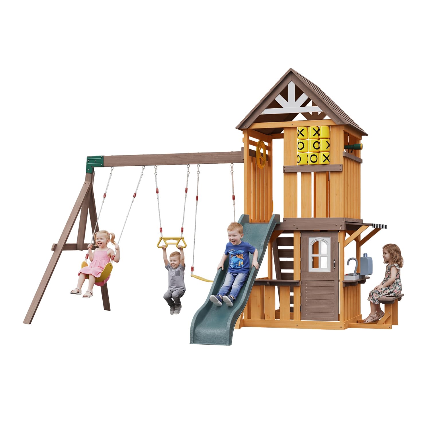 SunSwell Wooden Backyard Swing and Play Set