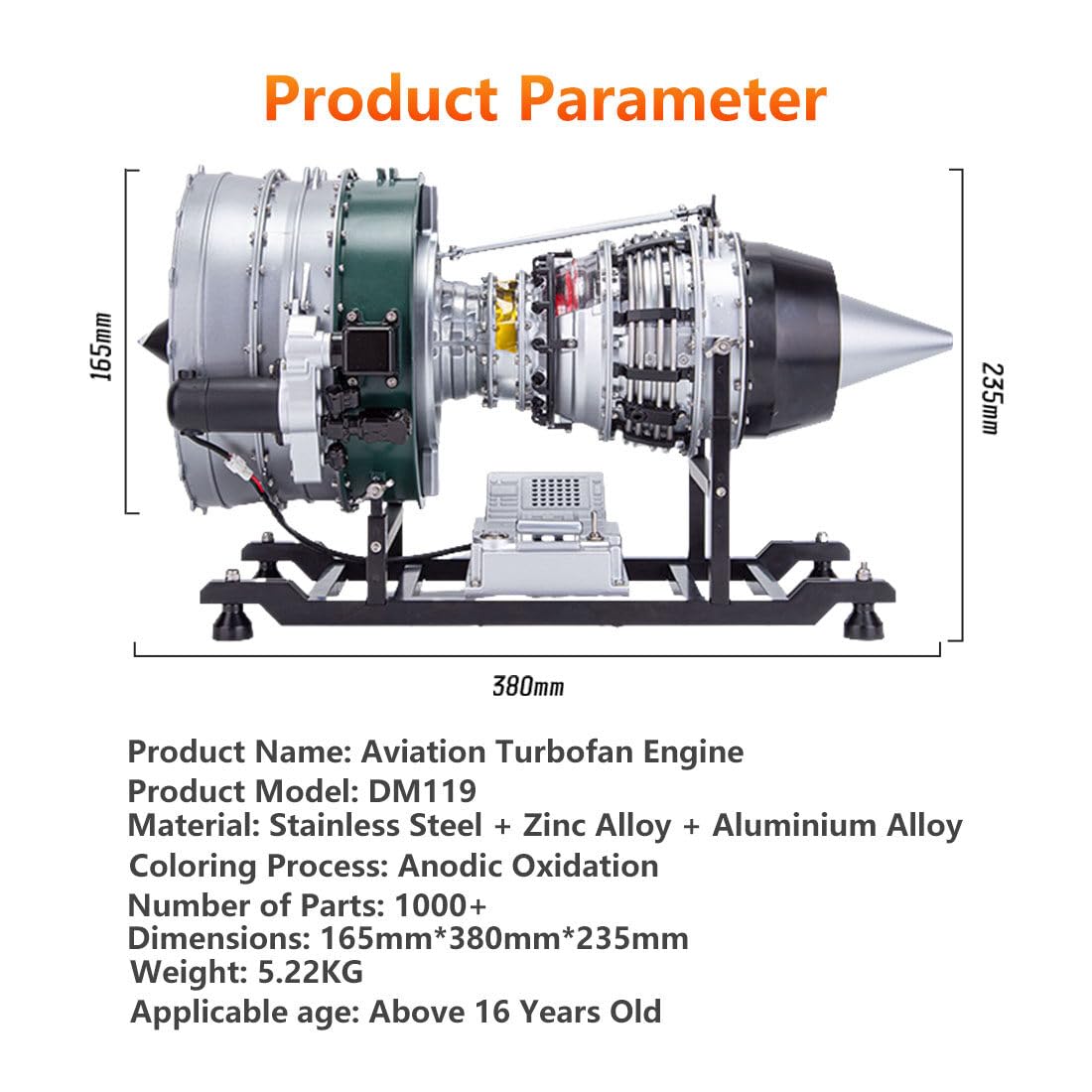 1:10 Motorized Dual-Spool Turbofan Engine Kit