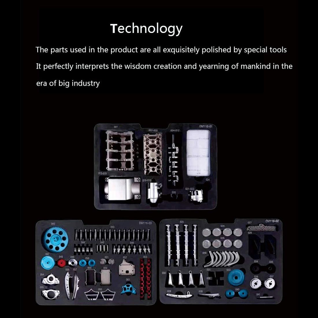 1:3 Motorized V8 Metal Engine Model Kit