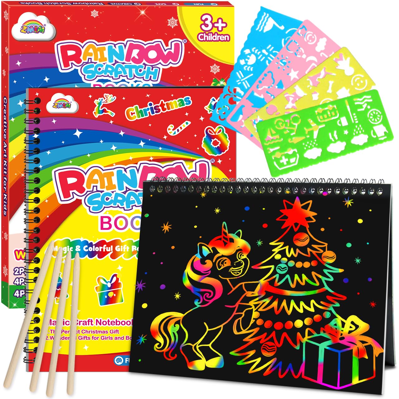 2-Pack Rainbow Scratch Art Notebooks