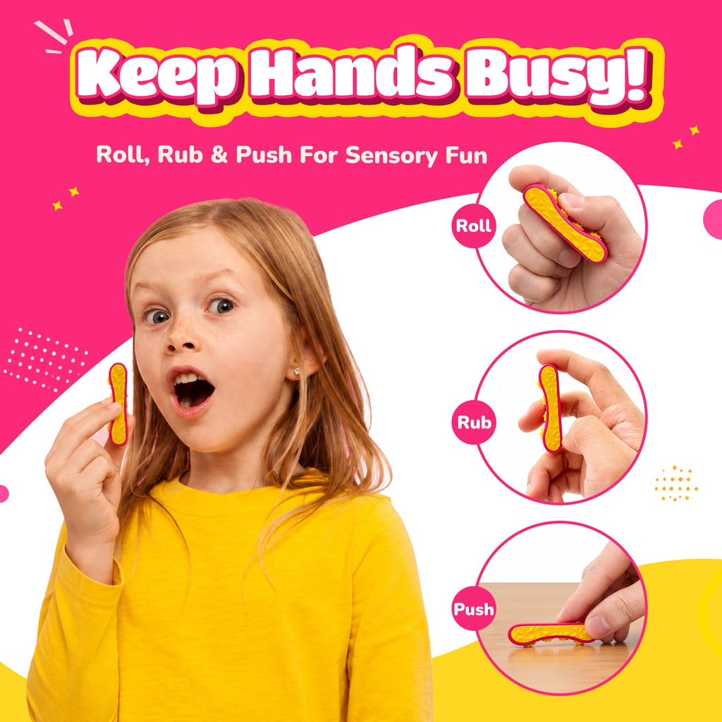 TIZZABOO 6-Pack Quiet Sensory Roller Fidgets
