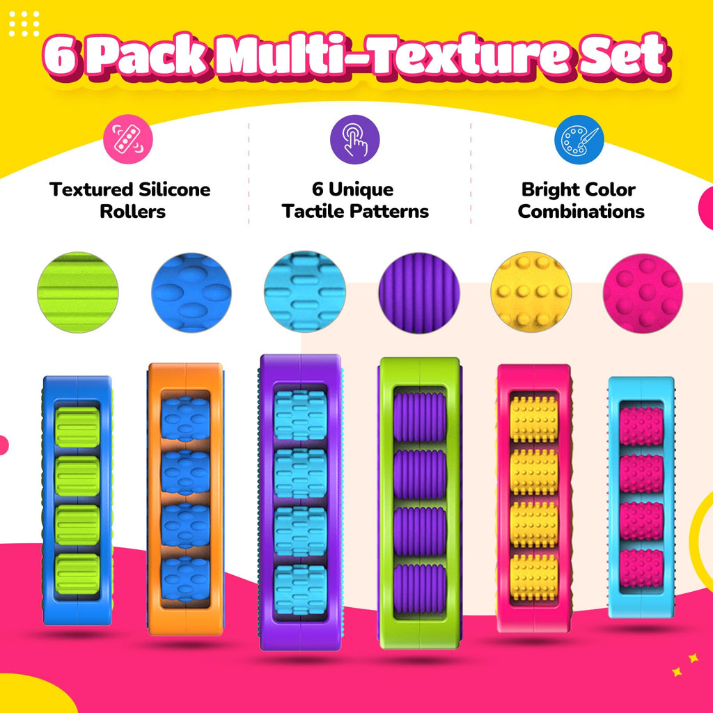 TIZZABOO 6-Pack Quiet Sensory Roller Fidgets