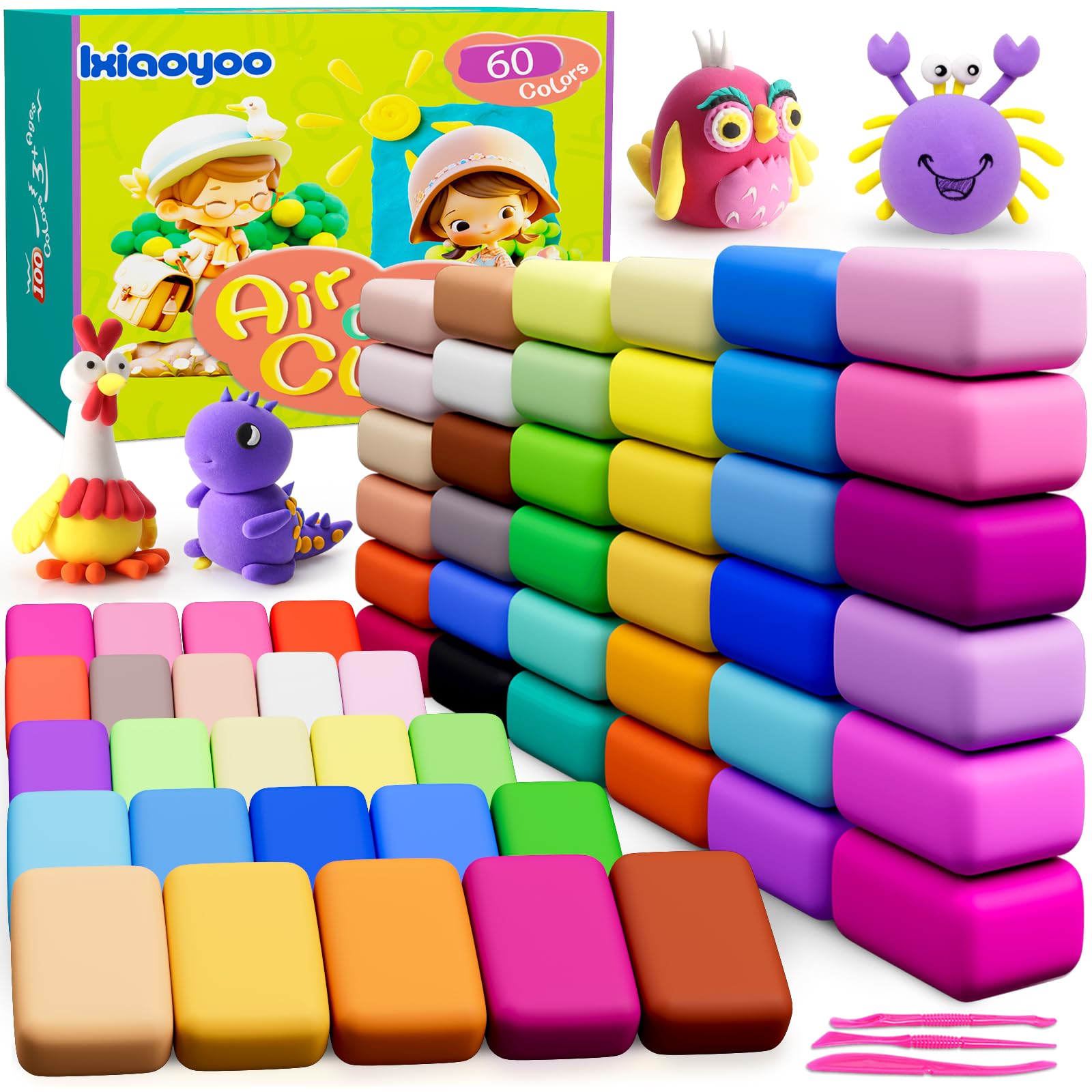 Ixiaoyoo 92-Pack Air-Dry Clay Kit