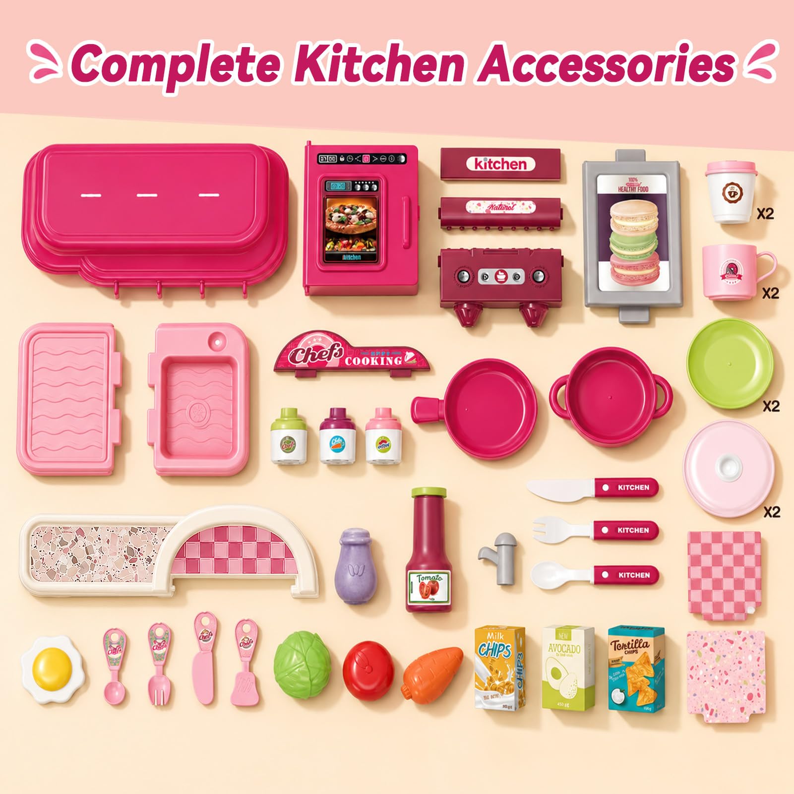 Golray 3-in-1 Portable Suitcase Play Kitchen