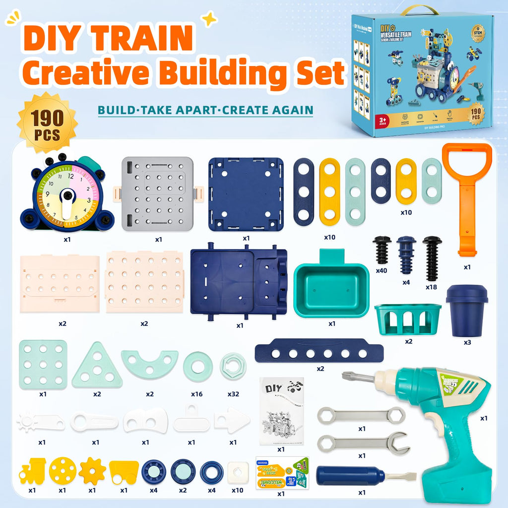 DIY Train Building Toy Set