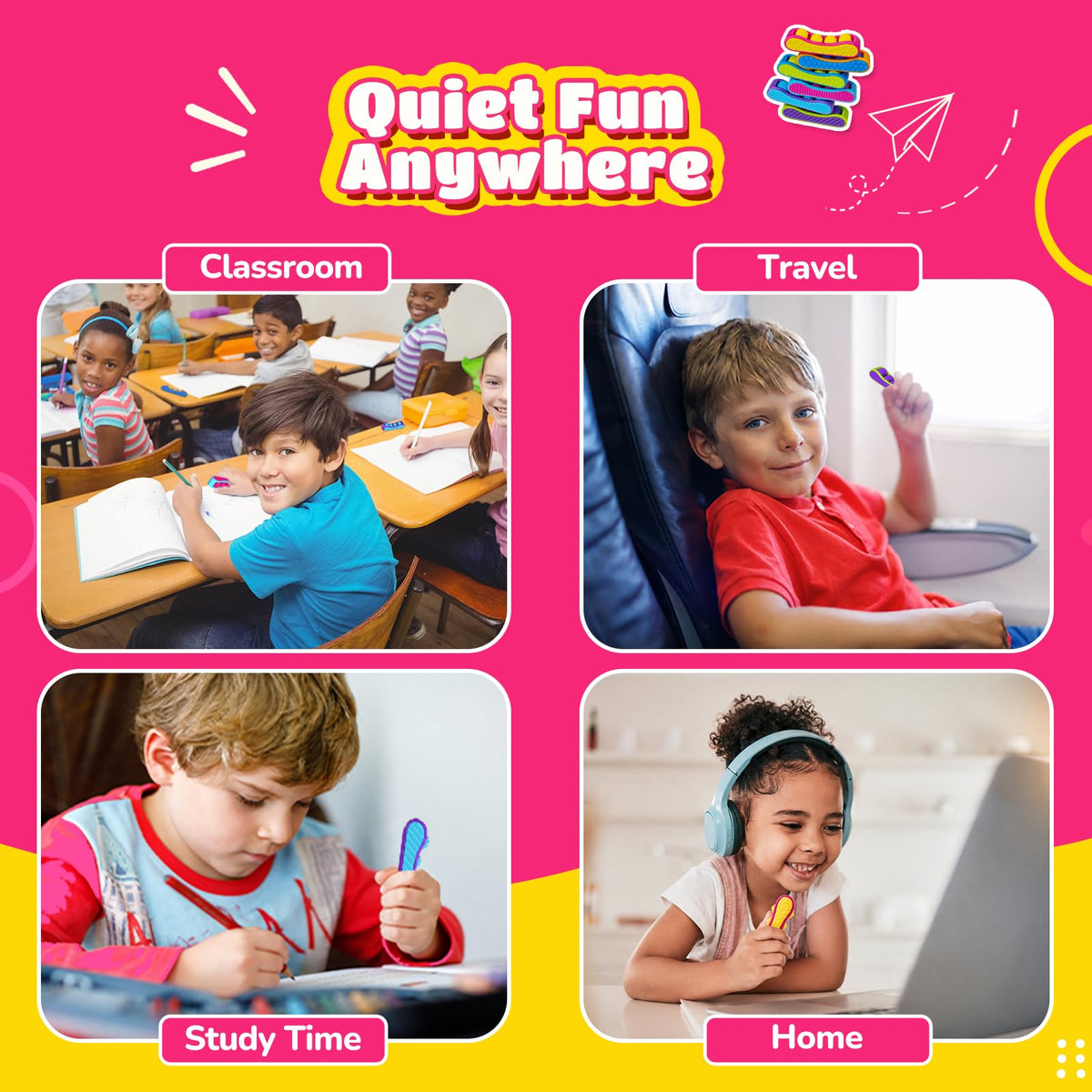 TIZZABOO 6-Pack Quiet Sensory Roller Fidgets