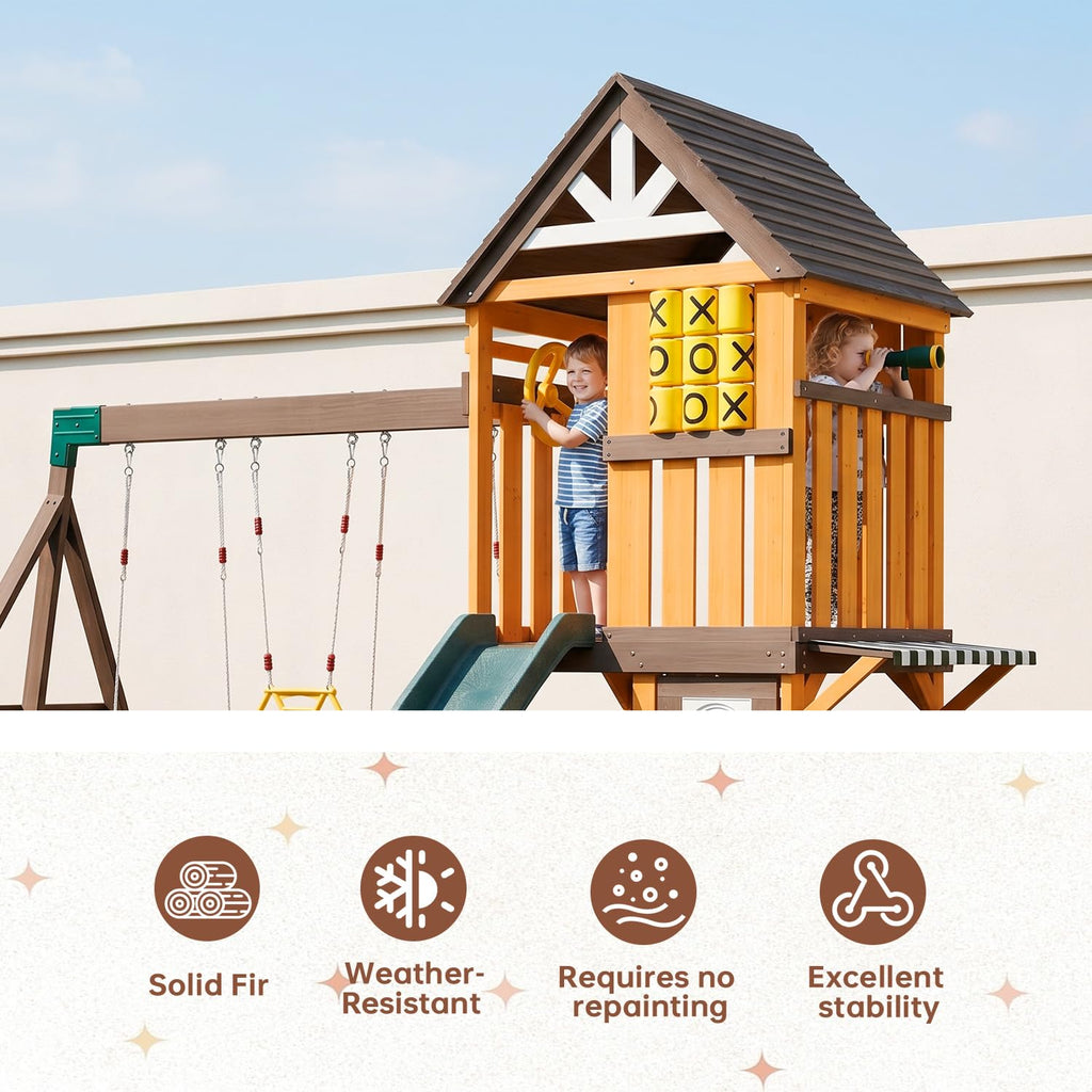 SunSwell Wooden Backyard Swing and Play Set