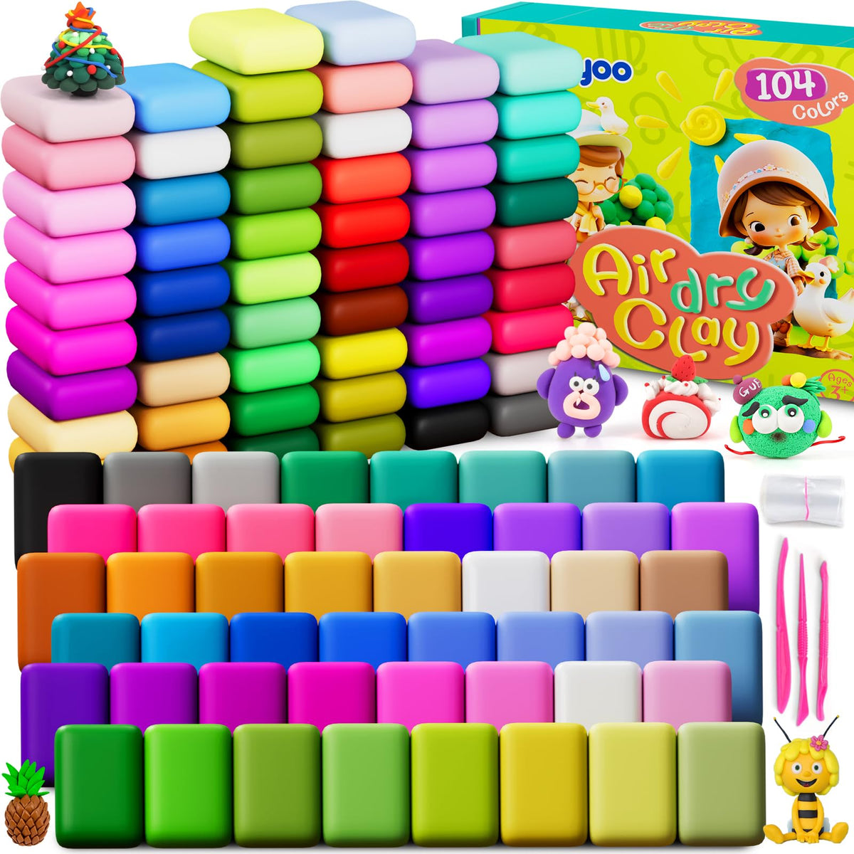 Ixiaoyoo 92-Pack Air-Dry Clay Kit