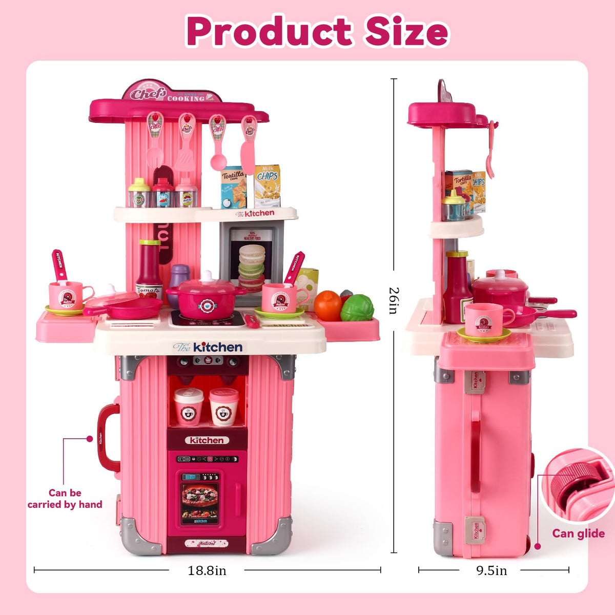 Golray 3-in-1 Portable Suitcase Play Kitchen