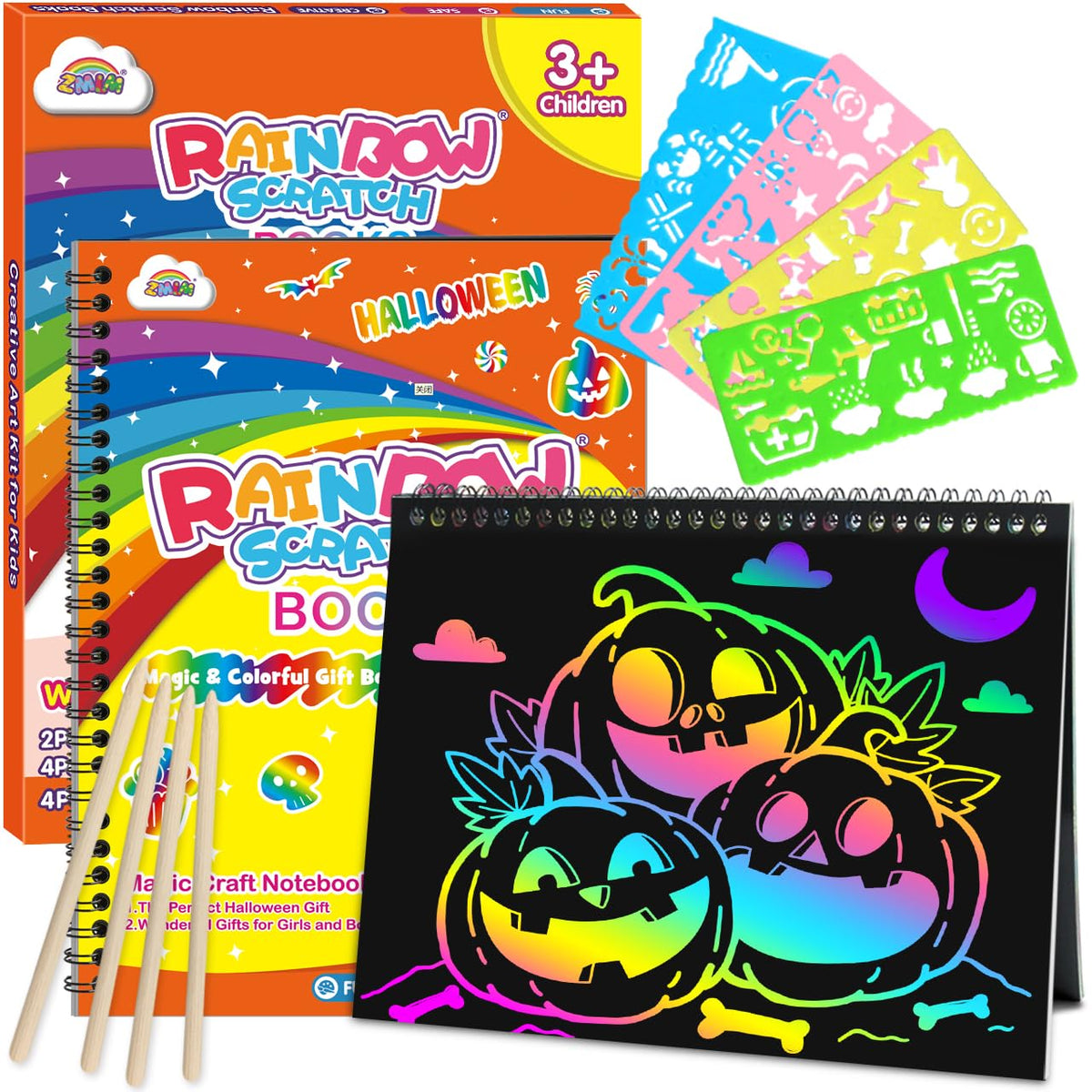 2-Pack Rainbow Scratch Art Notebooks