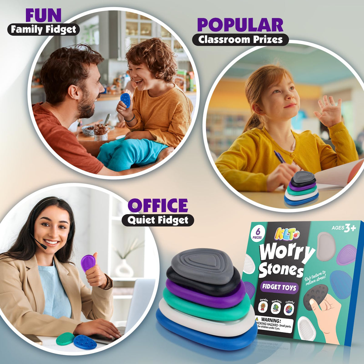 Worry Stone Sensory Fidget Set