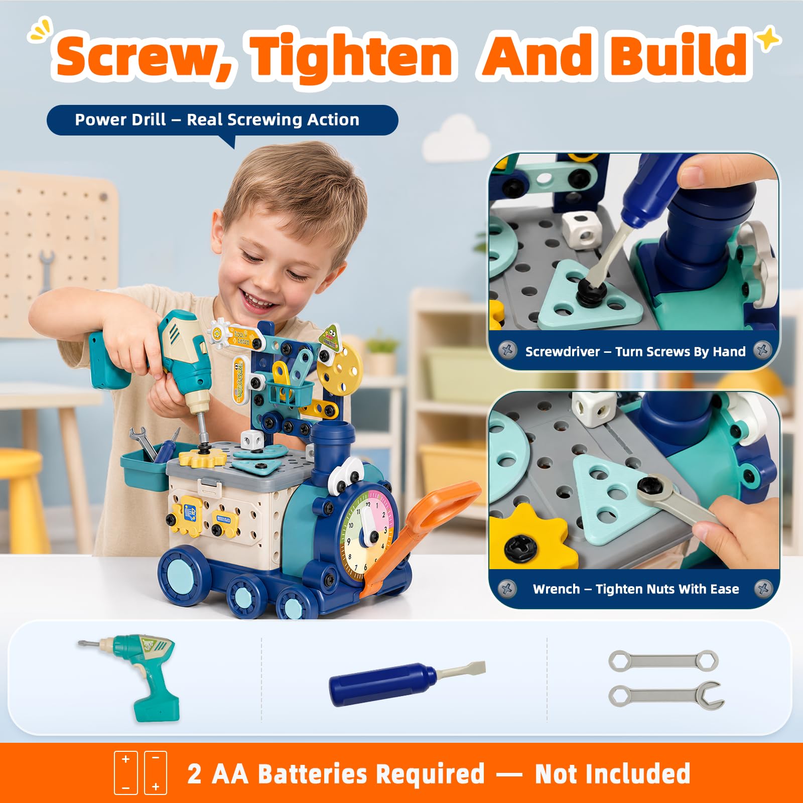 DIY Train Building Toy Set