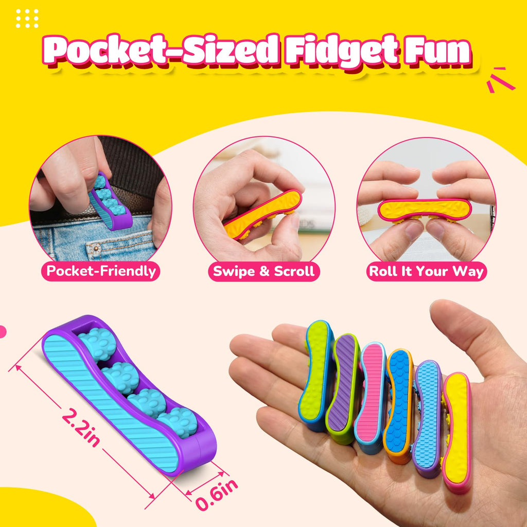 TIZZABOO 6-Pack Quiet Sensory Roller Fidgets