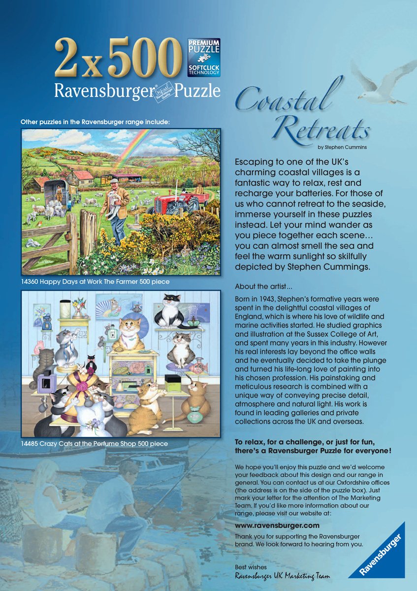 Coastal Retreats Two 500-Piece Jigsaw Puzzles