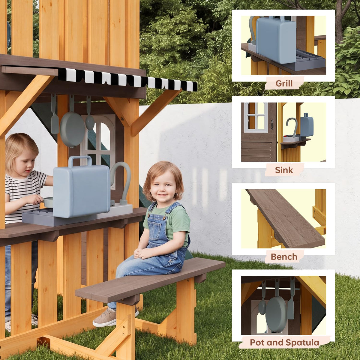 SunSwell Wooden Backyard Swing and Play Set