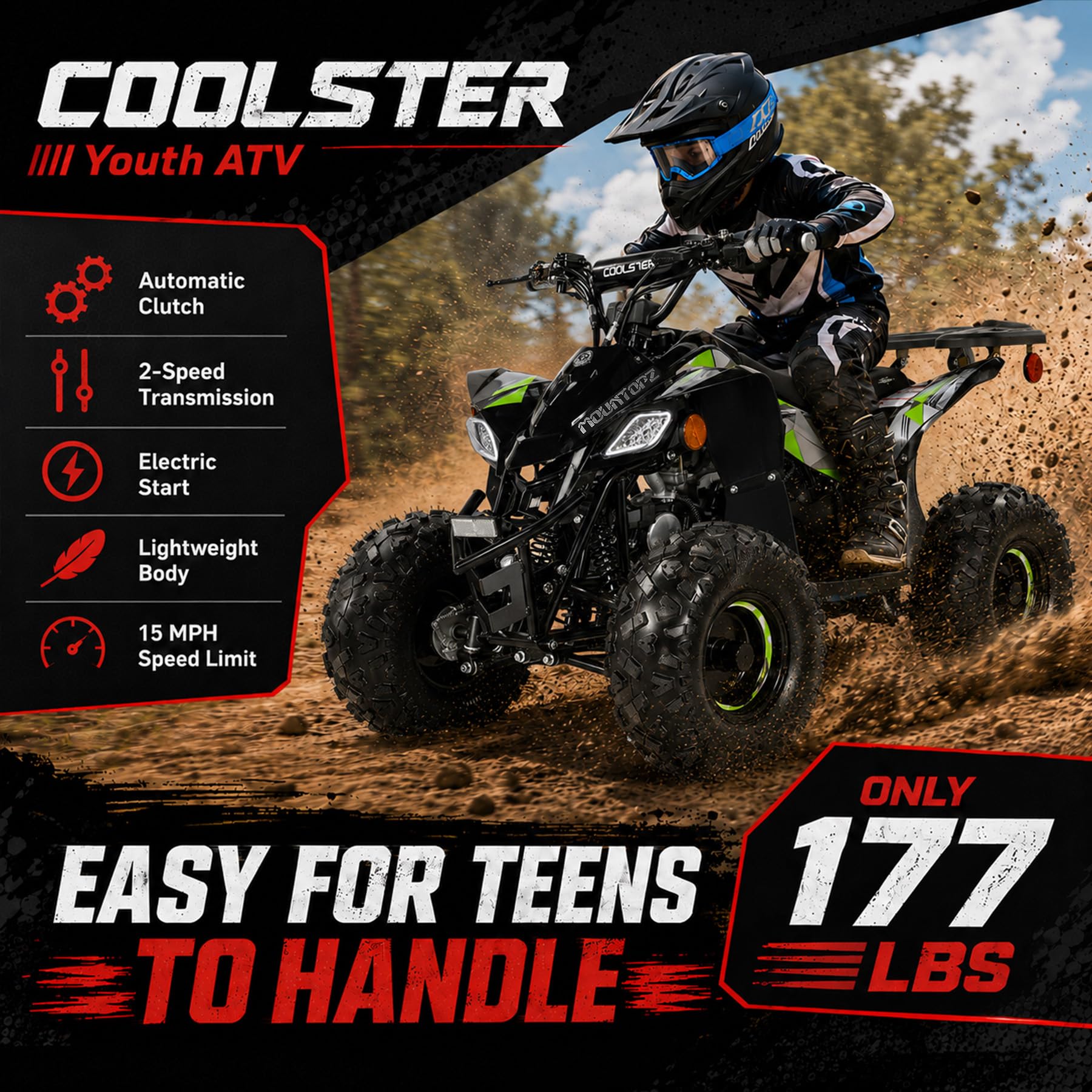 Adult Gas ATV with LED Light