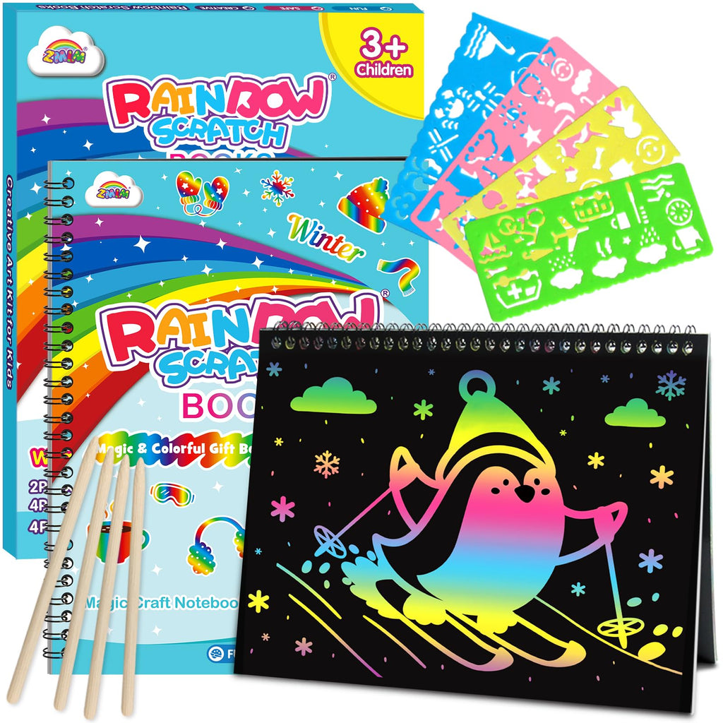 2-Pack Rainbow Scratch Art Notebooks