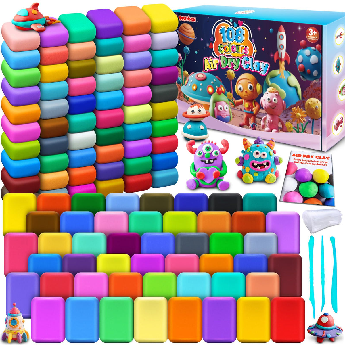 96-Color Air-Dry Modeling Clay Set