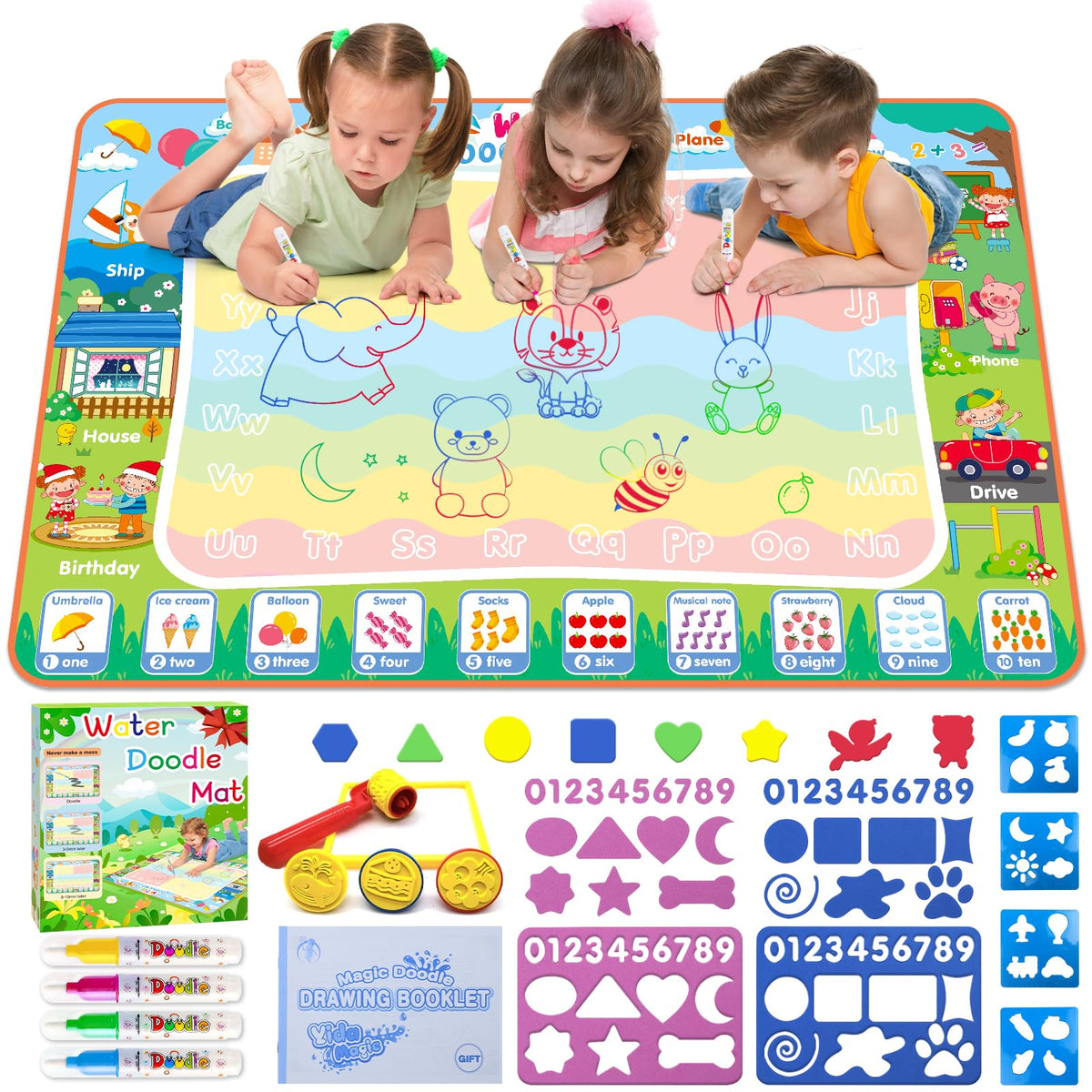 60 x 40-Inch Reusable Water Doodle Mat
