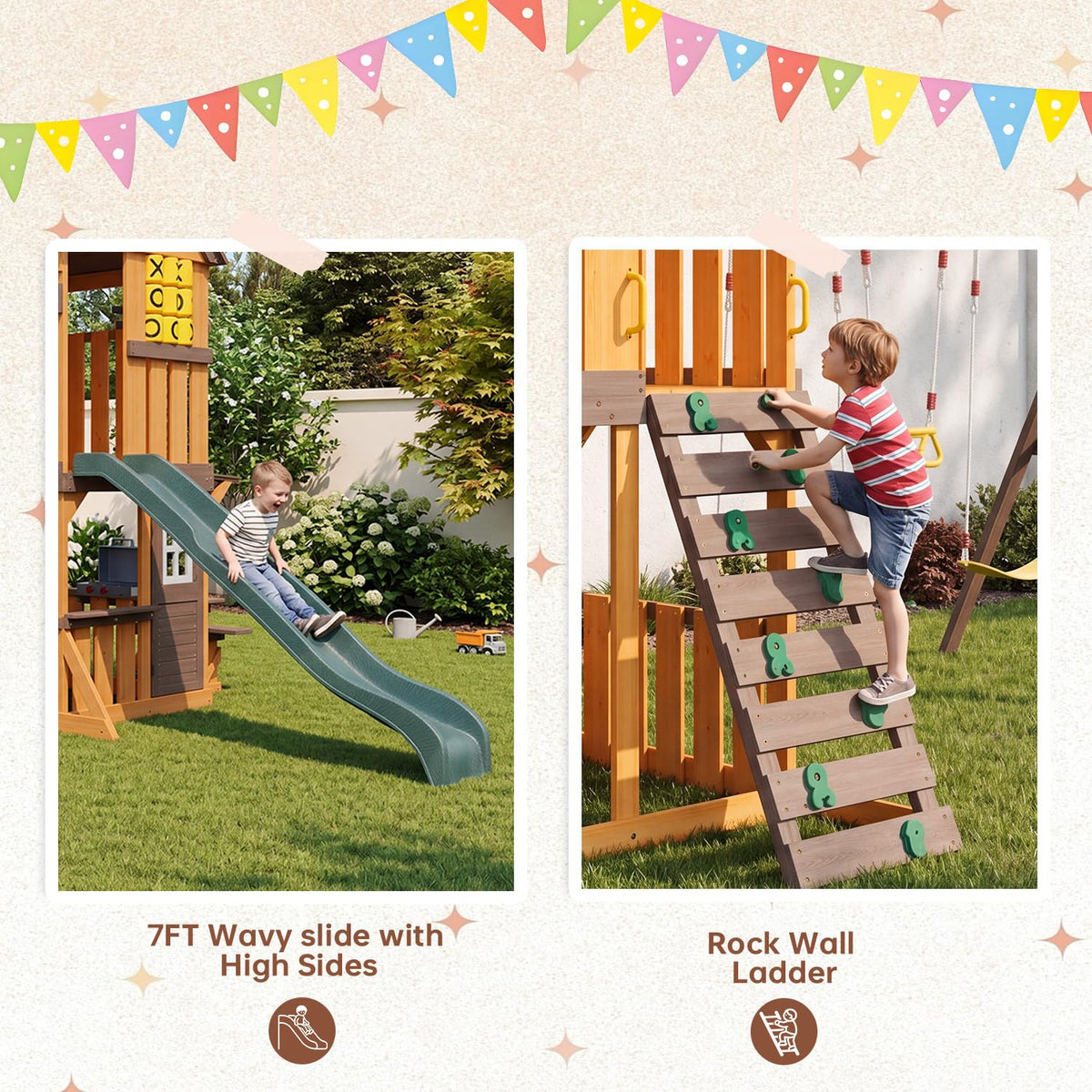 SunSwell Wooden Backyard Swing and Play Set