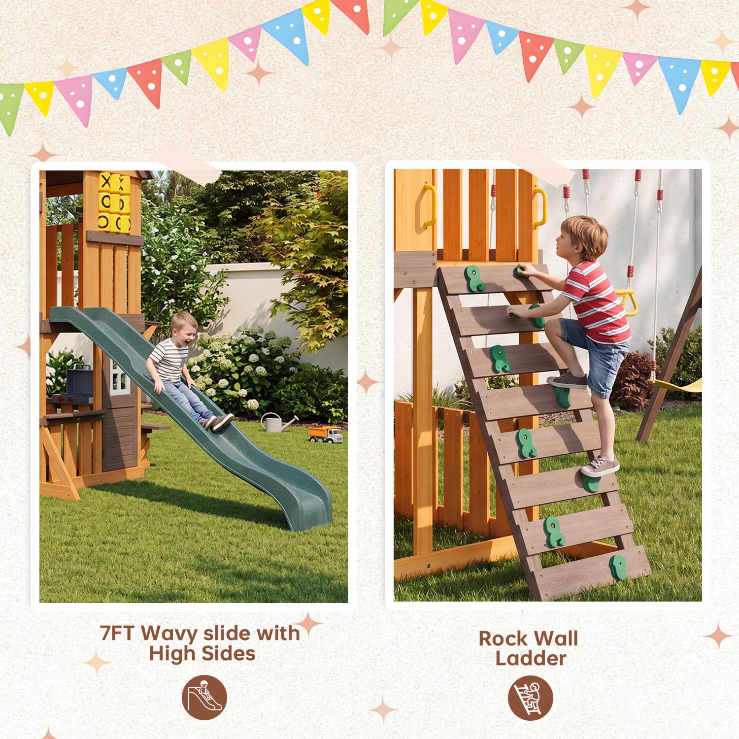 SunSwell Wooden Backyard Swing and Play Set