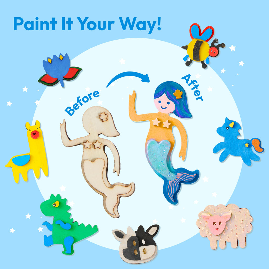 JOYIN 12-Piece Wooden Magnet Painting Kit