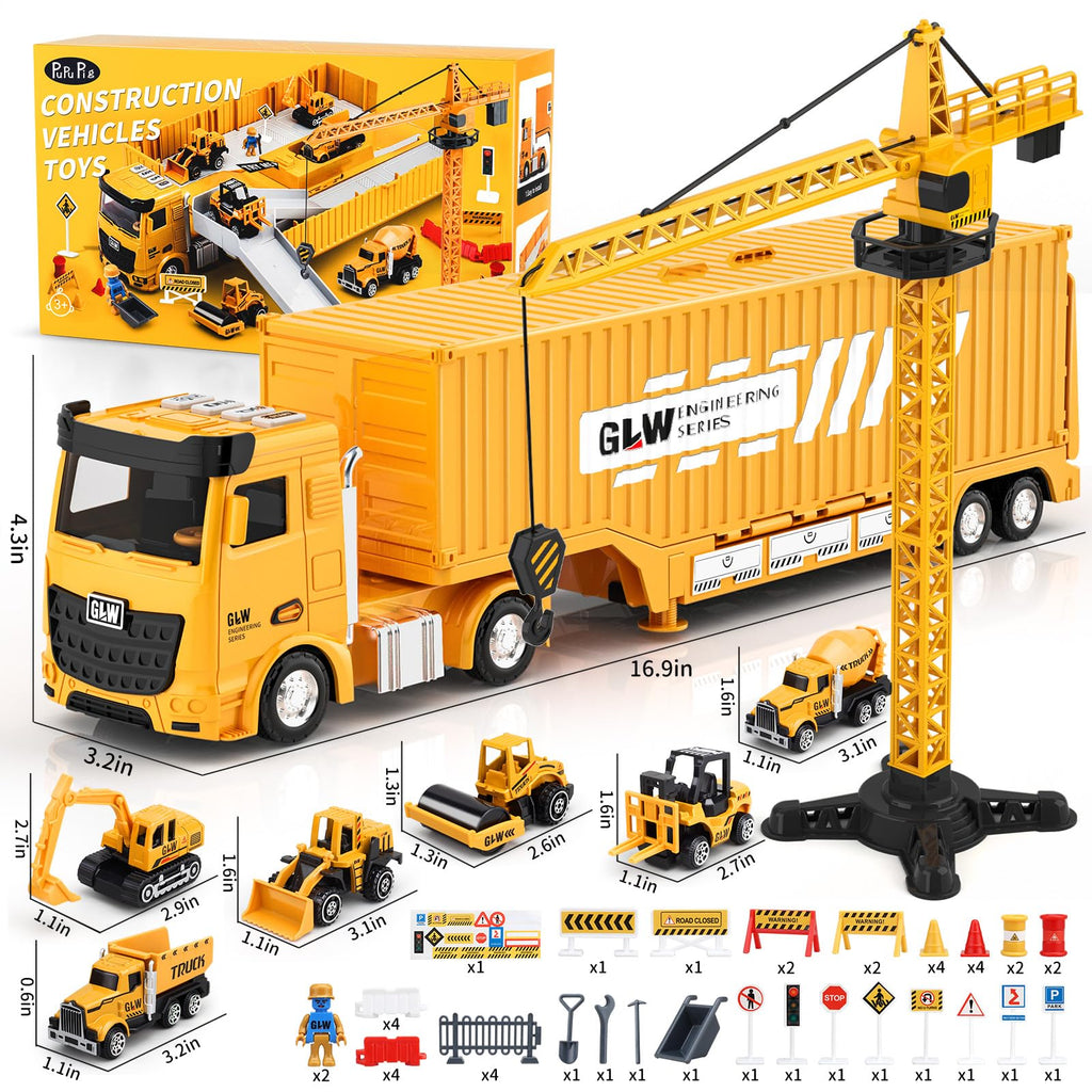 60-Piece Construction Vehicle Playset