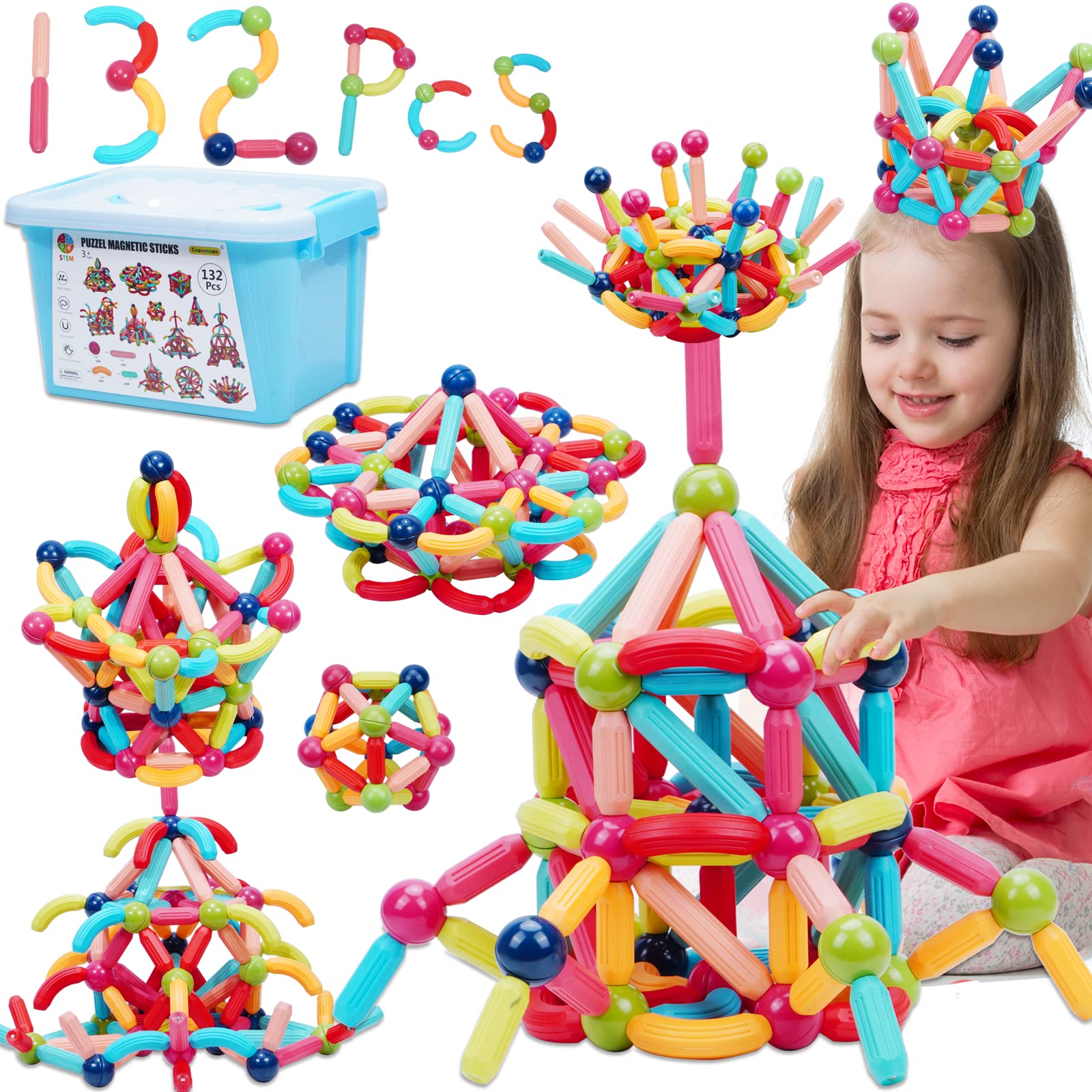 132-Piece Magnetic Building Block Set