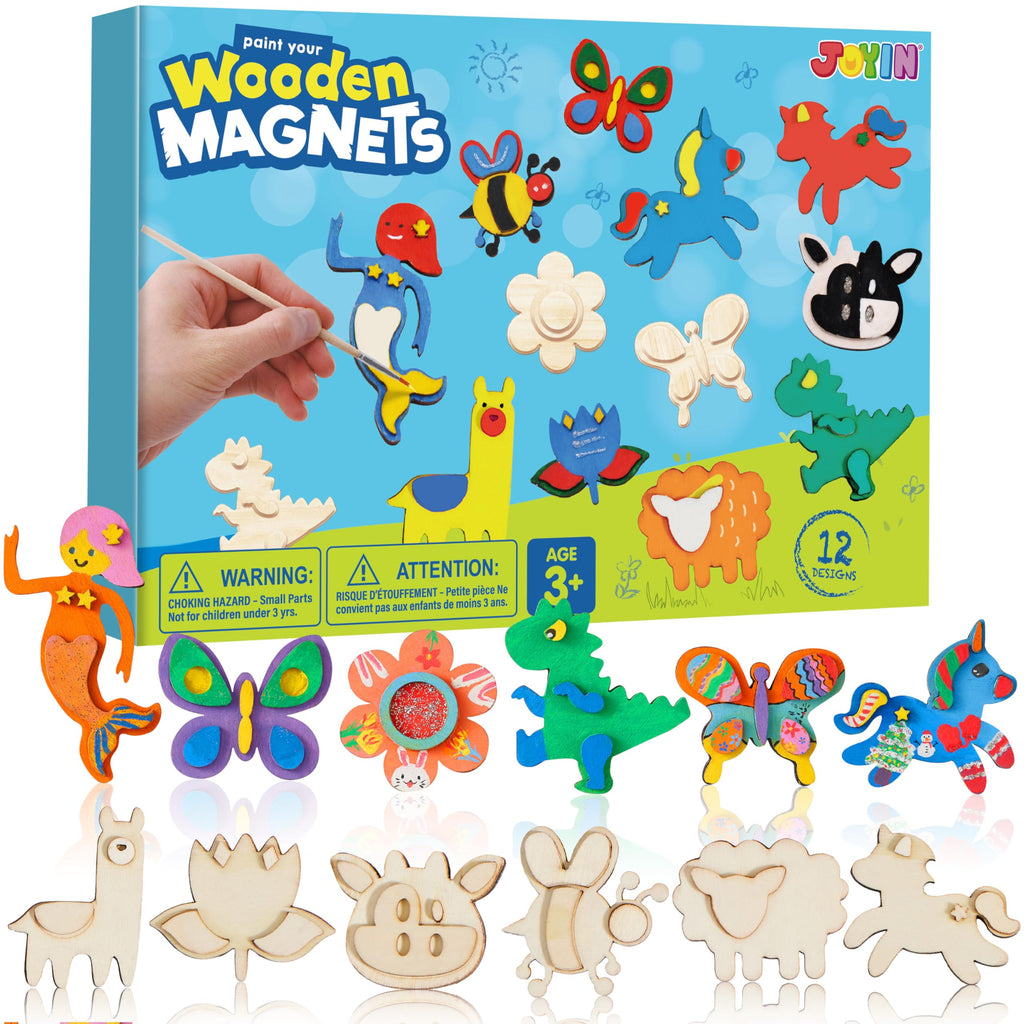 JOYIN 12-Piece Wooden Magnet Painting Kit