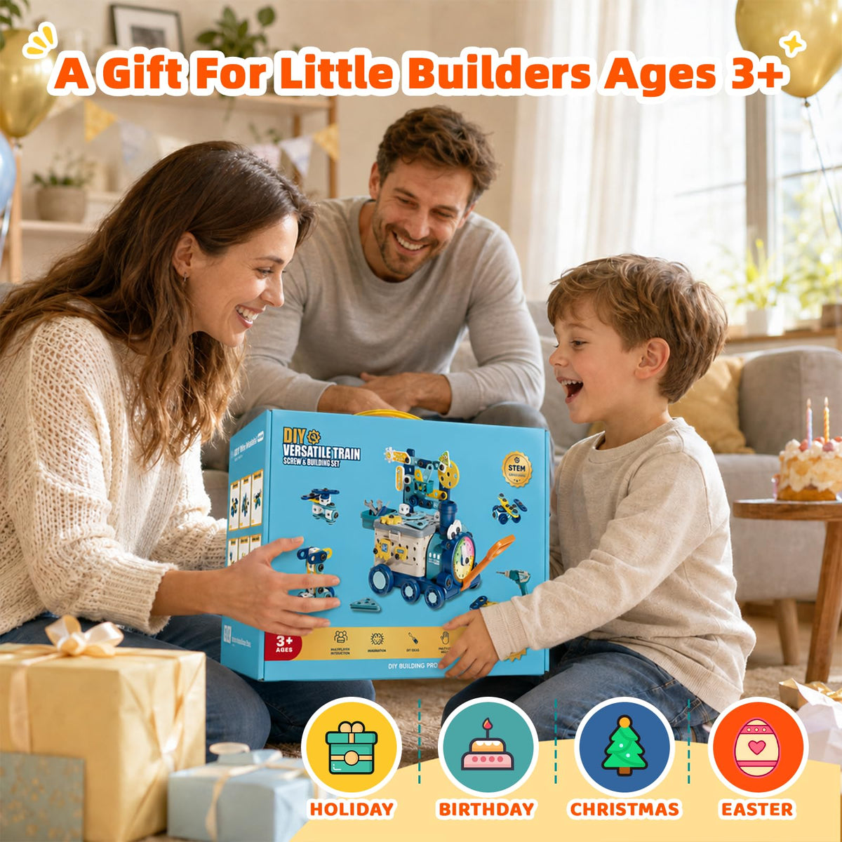 DIY Train Building Toy Set