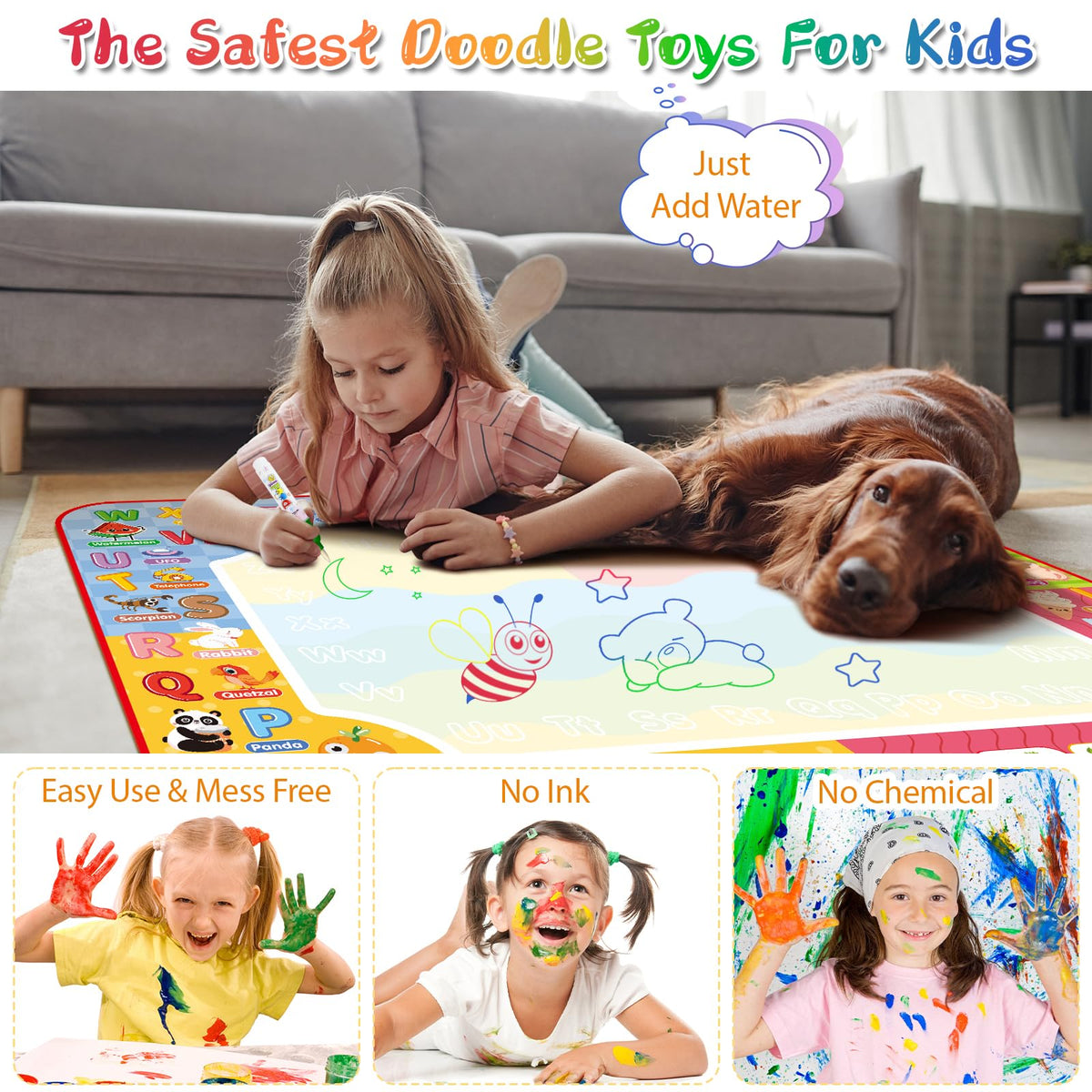 60 x 40-Inch Reusable Water Doodle Mat