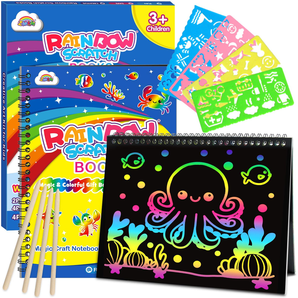 2-Pack Rainbow Scratch Art Notebooks