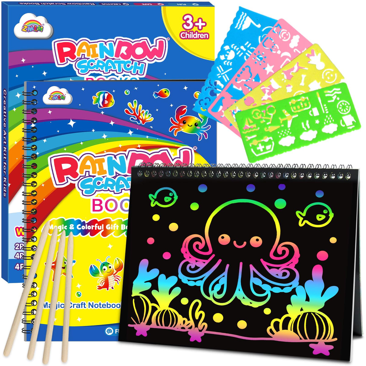 2-Pack Rainbow Scratch Art Notebooks