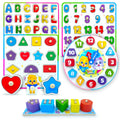 5-in-1 Wooden Alphabet and Math Learning Bundle