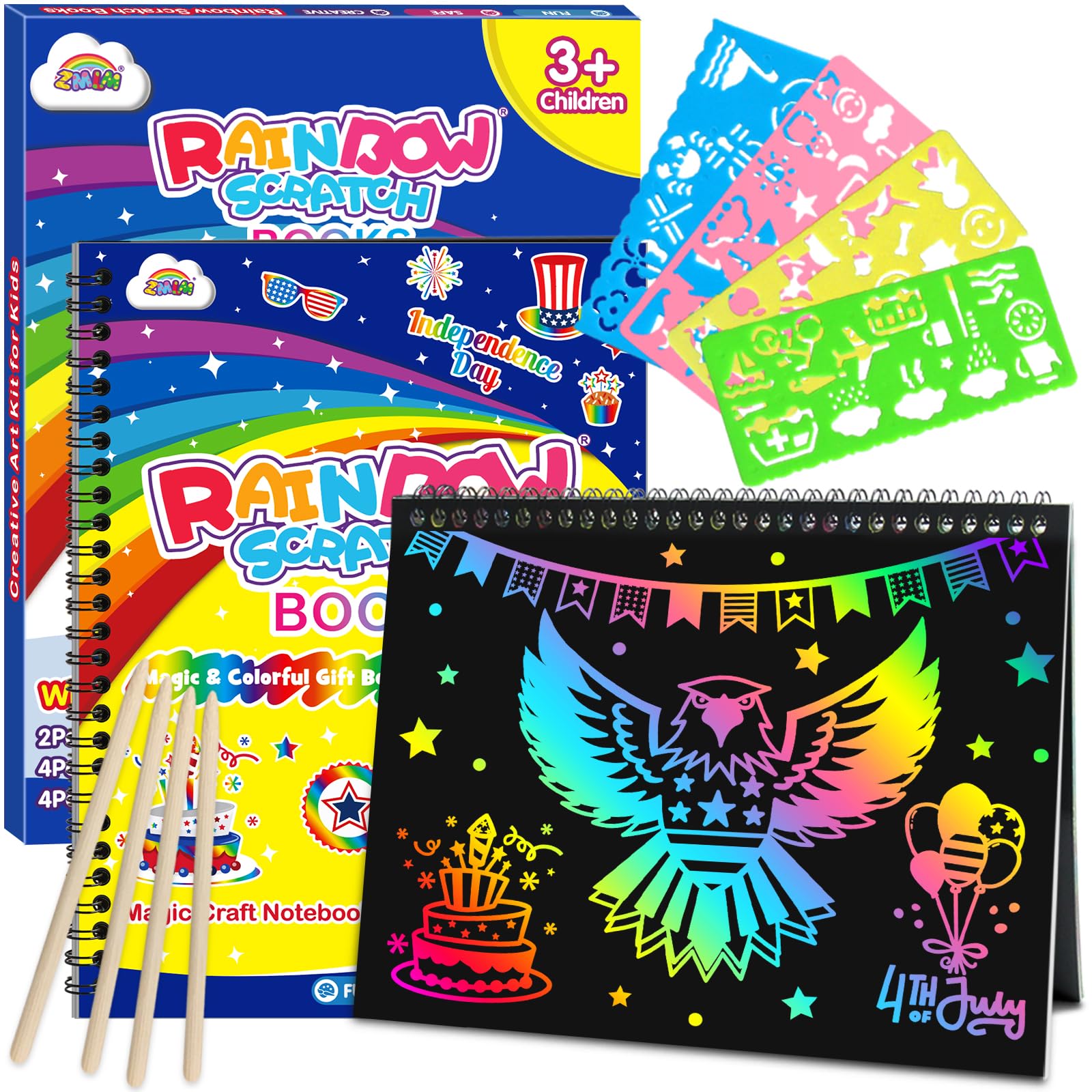 2-Pack Rainbow Scratch Art Notebooks