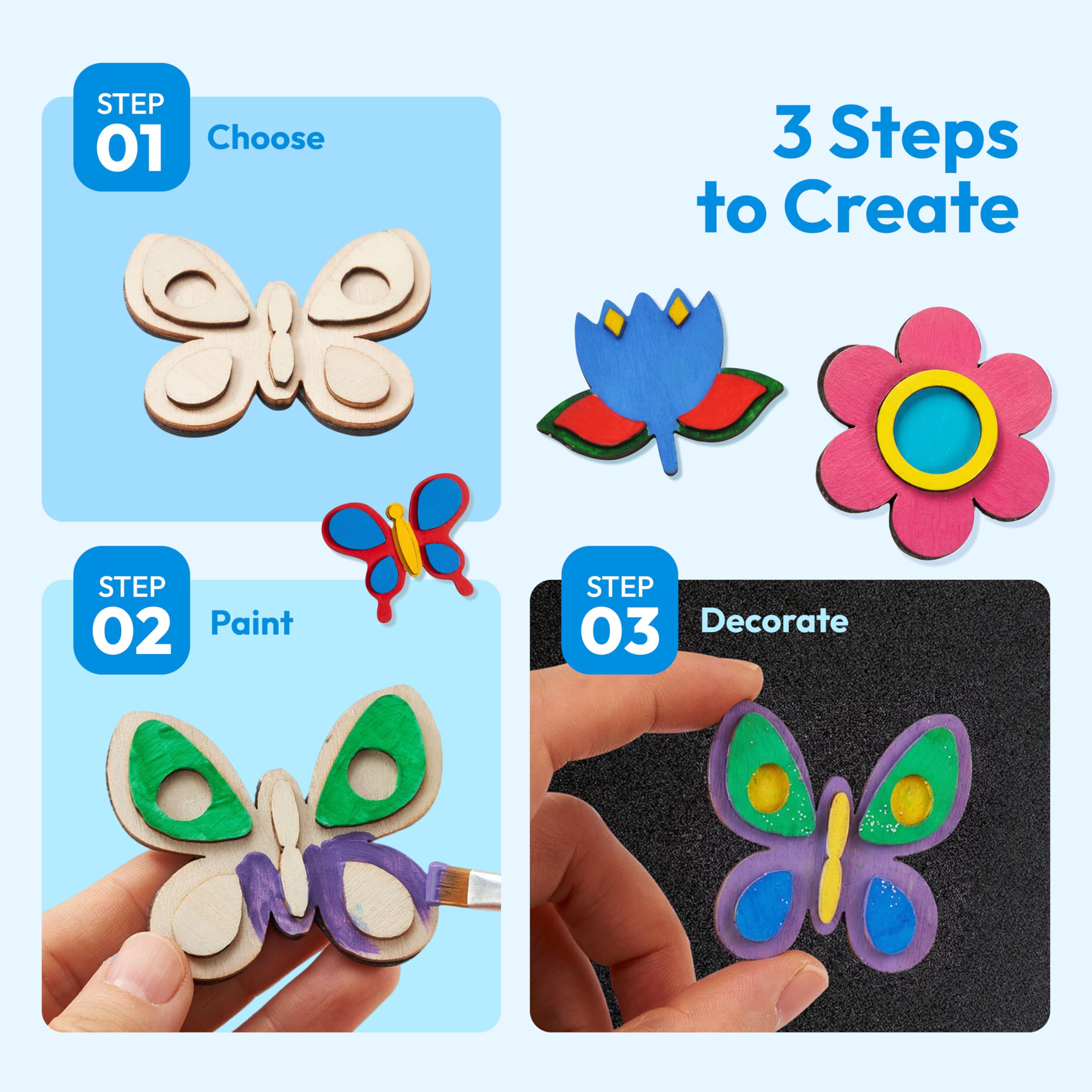 JOYIN 12-Piece Wooden Magnet Painting Kit