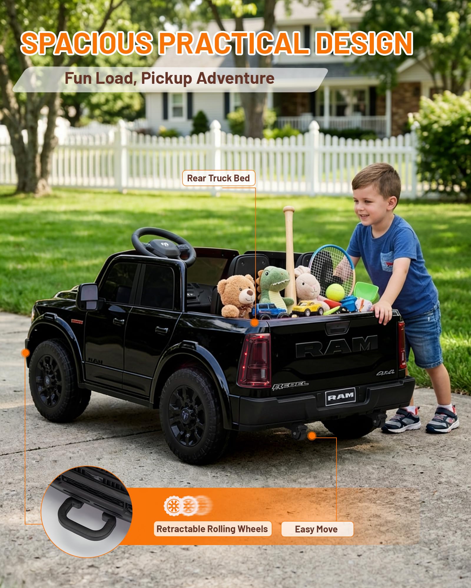 Licensed RAM 24V Two-Seat Ride-On Truck