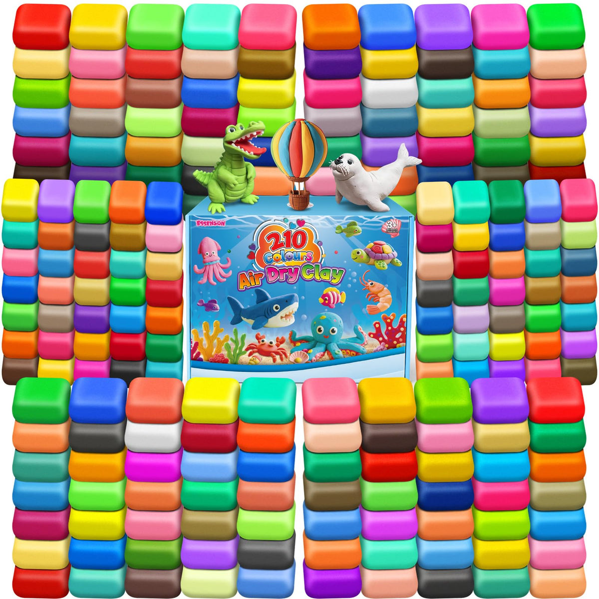 56-Color Air-Dry Modeling Clay Kit
