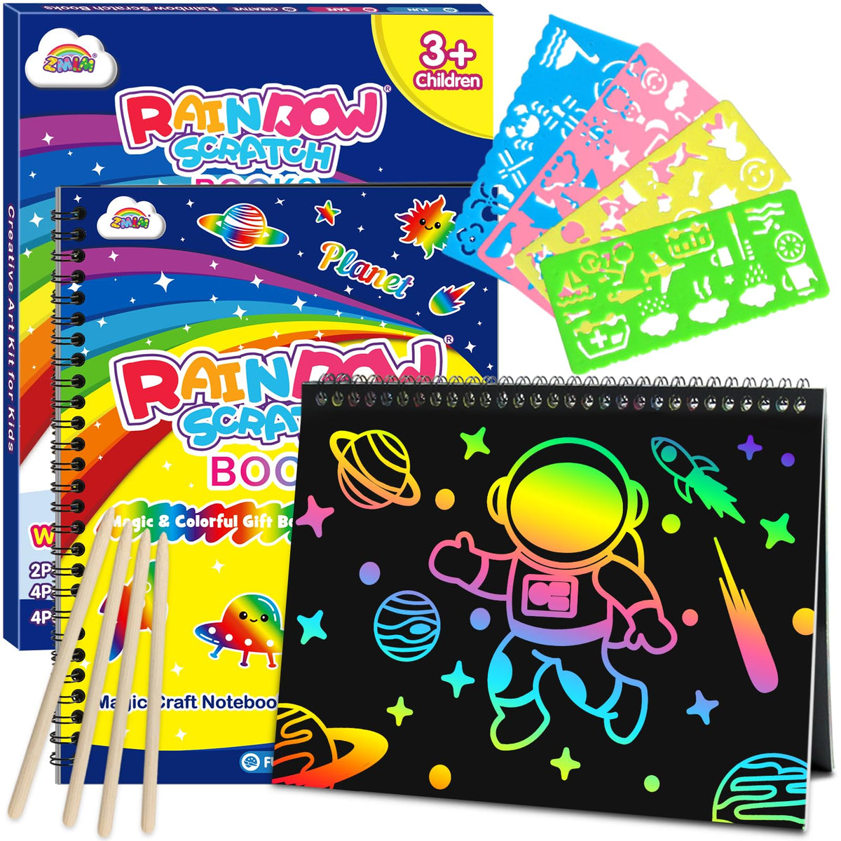 2-Pack Rainbow Scratch Art Notebooks