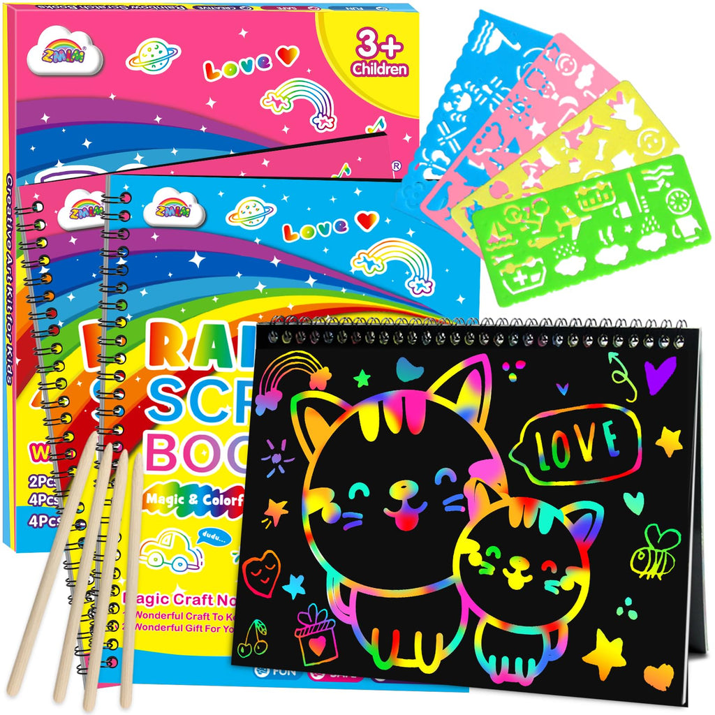2-Pack Rainbow Scratch Art Notebooks