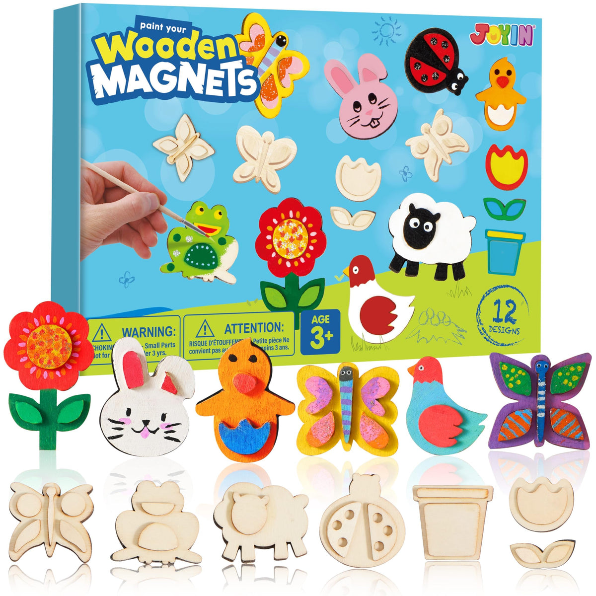 JOYIN 12-Piece Wooden Magnet Painting Kit