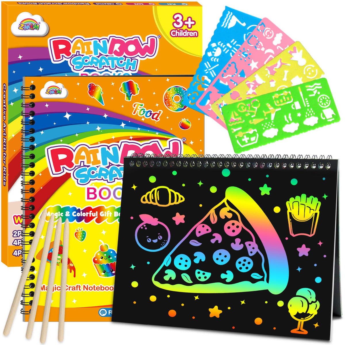 2-Pack Rainbow Scratch Art Notebooks