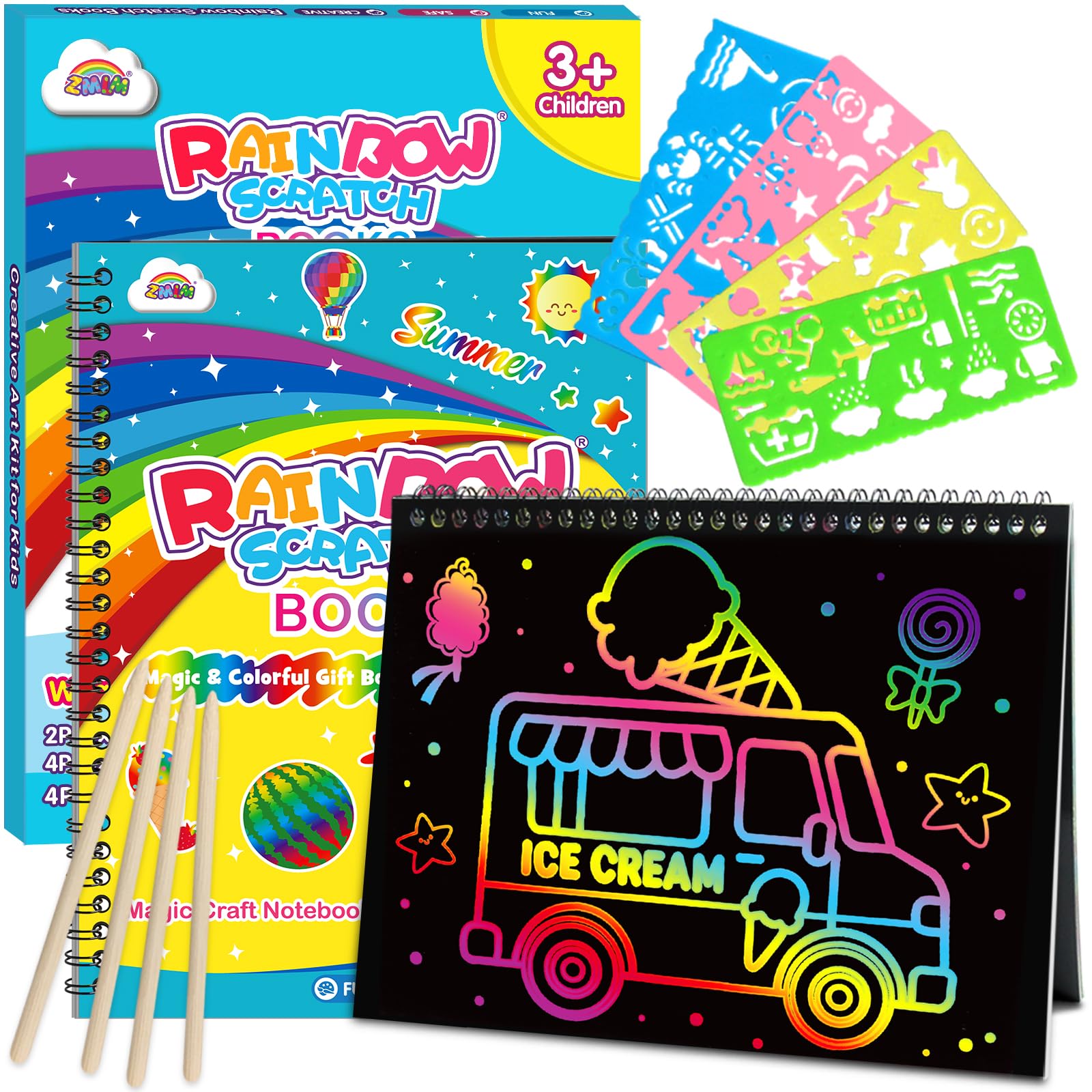 2-Pack Rainbow Scratch Art Notebooks