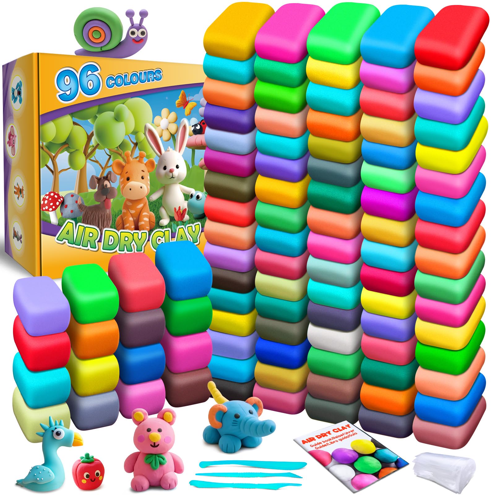 96-Color Air-Dry Modeling Clay Set