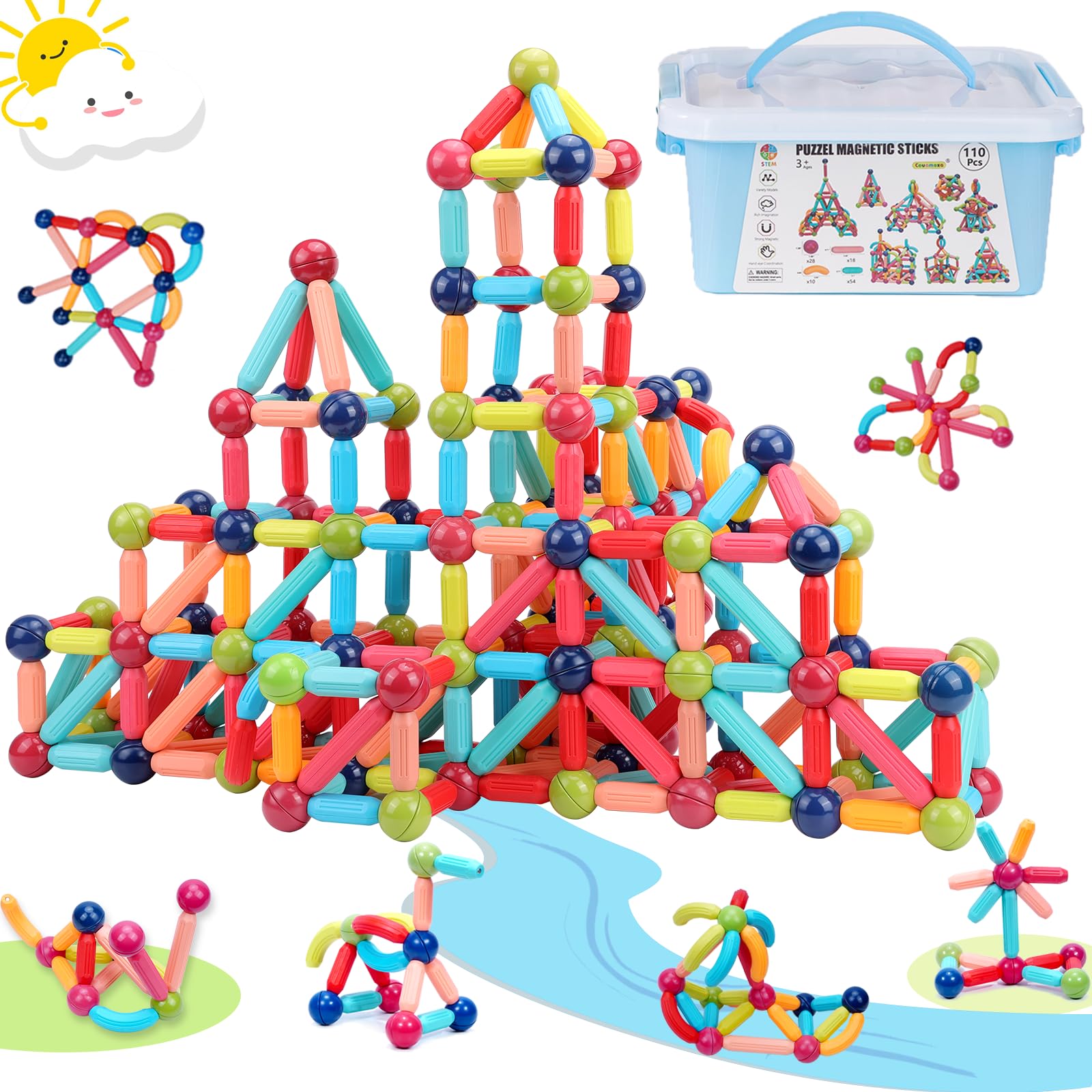132-Piece Magnetic Building Block Set